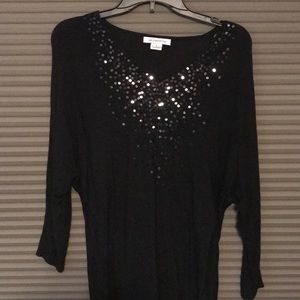 Liz Claiborne black sequin top